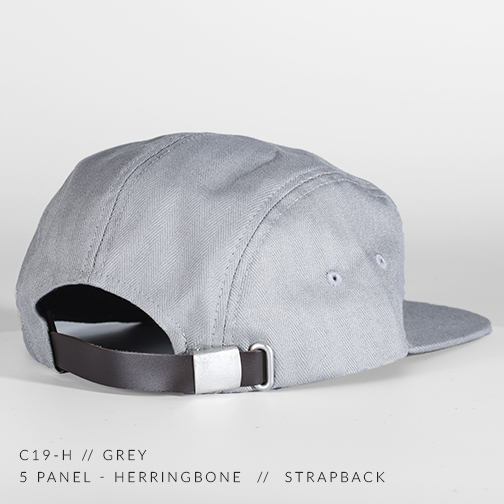 c19-H // 5 Panel - Herringbone // Custom Strapback — CAPTUER c19-H // 5 Panel - Herringbone // Custom Strapback — CAPTUER